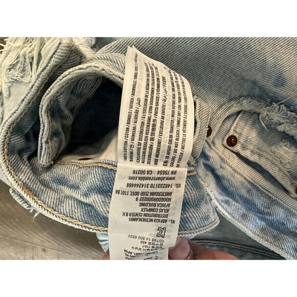 Abercrombie & Fitch Annie High Rise Denim Jean Shorts Distressed Women’s 10/30 - Picture 8 of 12